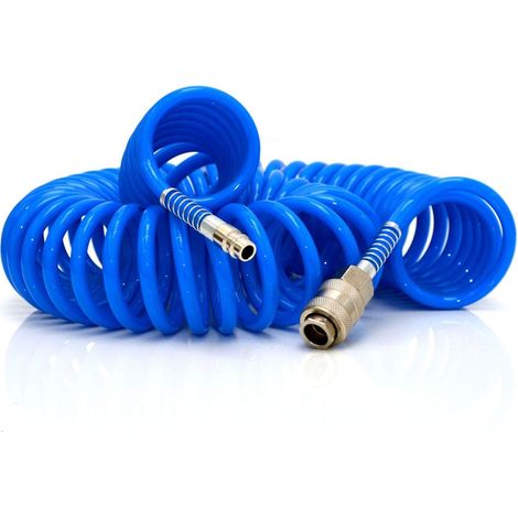 15m Compressed Air Hose, PU Spiral Hose for Compressor (1/4)