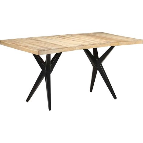 vidaXL Table à manger 160x80x76 cm Bois de manguier brut (1/5)