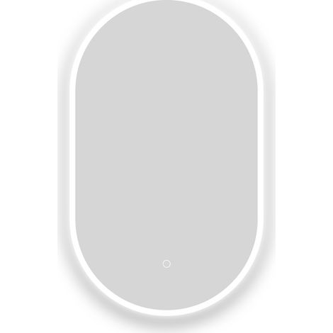 Acezanble miroir lumineux ovale l.45 x H.80cm avec Anti-buée + 3 Couleurs + Dimmable, Mural Miroir salle de bain