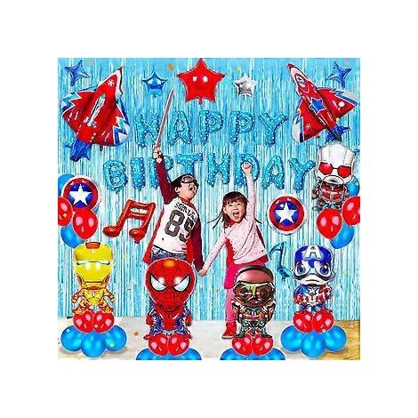 Décorations pour une fête d'anniversaire sur le thème des super-héros : articles de fête pour enfants, ballons super-héros parfaits pour une fête réussie (1/4)