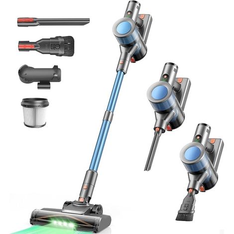 Aspirateur Balai sans Fil avec 45KPa 50Mins Aspirateur sans Fil sans Sac Rechargeable Batterie pour Tapis/Poils d'animaux/Sols Durs/Canapé/Voiture (1/4)
