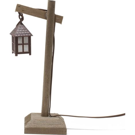 LAMPIONE CON PIEDISTALLO IN LEGNO E SPINA LAMPADINA VOLT 3,5 ACCESSORI PRESEPE (1/4)