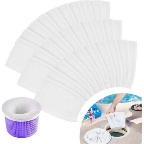 Chaussette Skimmer Piscine, Chaussettes Skimmer Reutilisable pour Panier Skimmer - 20PCS (1/4)