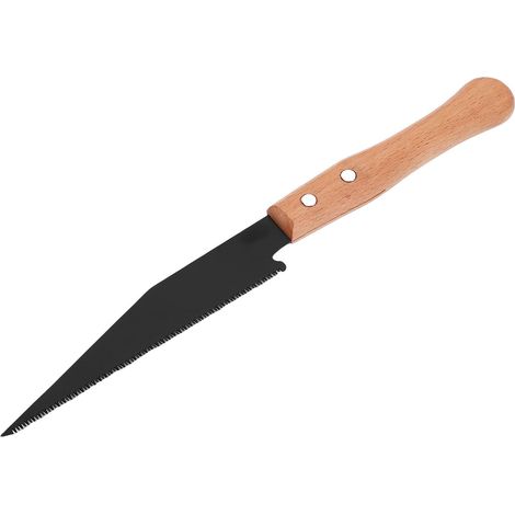 Scie à main ergonomique avec manche en bois, lame de 15 cm, pour la coupe du bois dur et du bois tendre. (1/5)