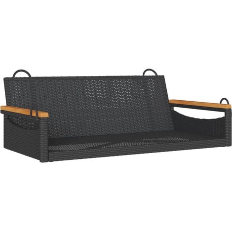 Maison Exclusive - Panchina Dondolo Nera 109x62x40 cm in Polyrattan