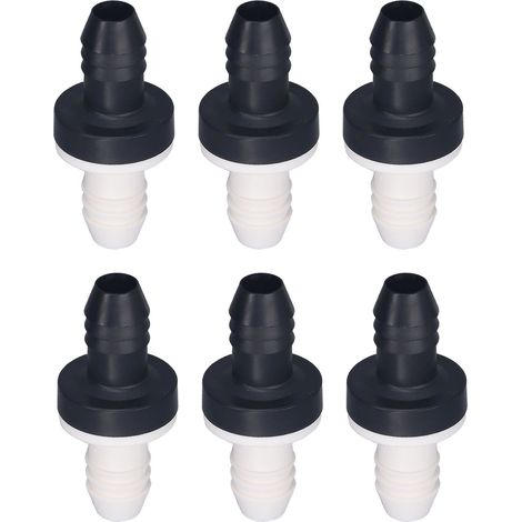 6 soupapes anti-retour en plastique 1 voie, pour liquide et gaz, diamètre 10 mm (3/8 pouce), coque ABS et membrane en silicone CDBS6