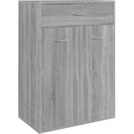 Meuble à chaussures gris Sonoma, dimensions 60x35x84 cm, en bois d'ingénierie. (1/5)