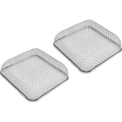 Grille de protection anti-insectes 2 pièces pour bouche de chauffage camping-car, 11,4 x 11,4 cm, acier inoxydable robuste, maille fine pour évacuation de gaz, couvercle extérieur (1/5)