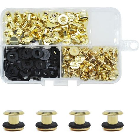 60 Set Chicago Screw Post M5x6mm Kit de vis de reliure (Gold)