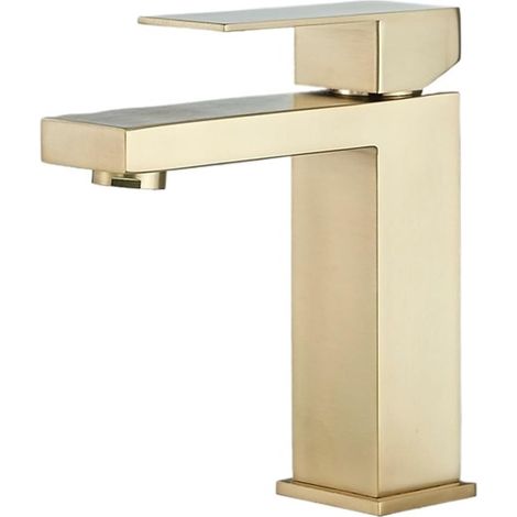 Mitigeur de lavabo, inox, doré, surélevé, pour salle de bain (1/5)