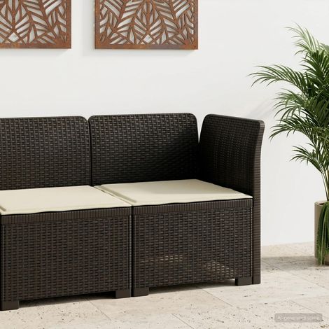 Canapé de Jardin 1 Place Fauteuil d'Angle Extérieur Aspect Rotin PP Anthracite - PANGIVO (1/5)