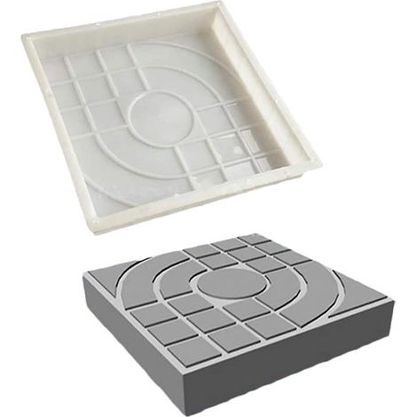 Moule à briques en béton pour la pose de dalles de jardin, pelouse, pavés, allée, route (30 x 30 cm). (1/5)