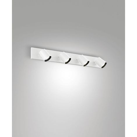 Spot De Plafond Modo À 4 Lumières, Structure En Aluminium Moulé Sous Pression, Blanc, Culot Gu10, Polyvalent Pour Tous Les Environnements Intérieurs (1/2)