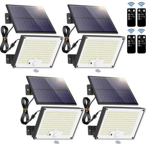 4er Set Solarleuchte Außen – Bewegungsmelder LED Strahler