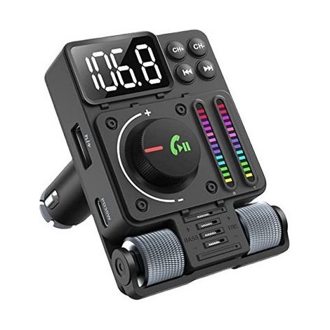 MT01 Auto-MP3-Player, USB-Stick, verlustfreie HiFi-Klangwiedergabe, Hoch- und Tiefton-Equalizer, Bluetooth-FM-Transmitter fürs Auto – Blau (1/3)
