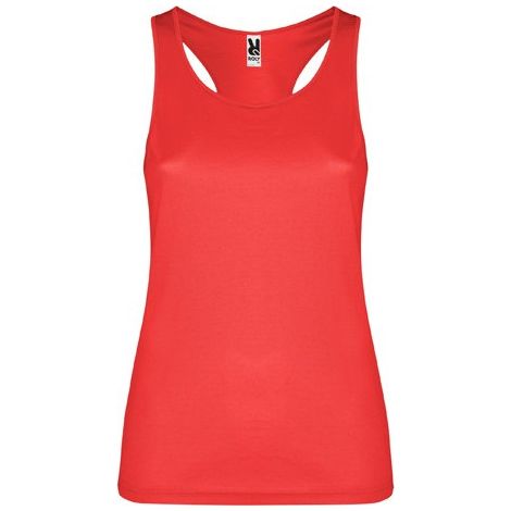 Camiseta transpirable deportiva con sisas y escote ribeteado SHURA ROLY M Rojo