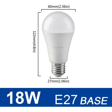 (18 W E27, lumière blanc chaud) 6 ampoules LED, 220 V CA, économie d'énergie, éclairage LED domestique pour salon (1/5)