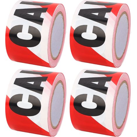 4 rouleaux ruban de signalisation danger non adhésif imperméable en PE pour zone à risque chantier (1/5)