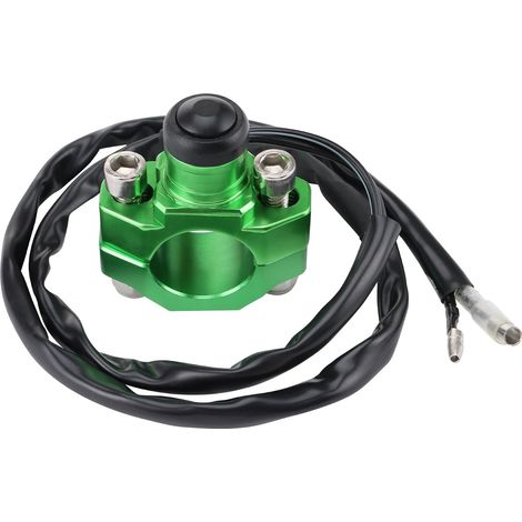 7/8" 22mm Handlebar 2-Wire CNC Kill Stop Replacement Switch for YZ250 YZ450 WR250 WR450 ATV Scooter Quad Motorcycle Dirt Bike, Green