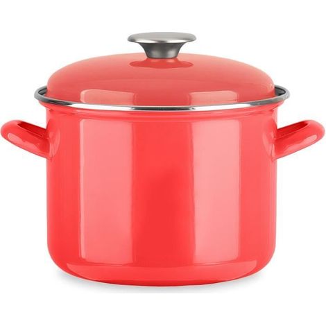 Caterer - BAUMALU - Für alle Herdarten einschließlich Induktion - Emaille 22 x 16 cm - Rote Farbe