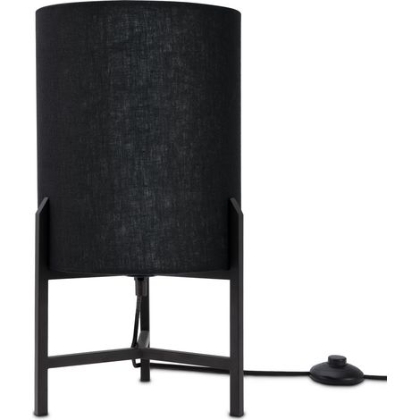 Paco Home Stehleuchte Tischleuchte Wohnzimmer Schlafzimmer Stofflampe Modern Deko Stylisch Stehleuchte, Schwarz
