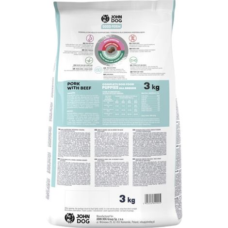 Croquettes JOHN DOG GOOD FORM pour chiots PORC BOEUF 3 kg (1/5)