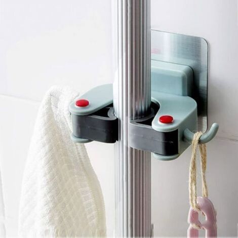 Porte Balai Adhesive Balai Crochet Mur Monté Mop et Suppor Pour Placard Râteaux Jardin Rangement De Garage 6 pièces (1/5)
