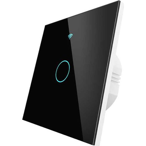 Interruttore Da Scatola 502, Touch Nero, WIFI 2.4G+BLE+RF 433MHz, Bluetooth BLE Mesh, TUYA Smart Life, 220V 10A, 86X86X30mm Per Scatola 502, IP20,Disponibili 1,2,3 Tasti (1 Tasto)