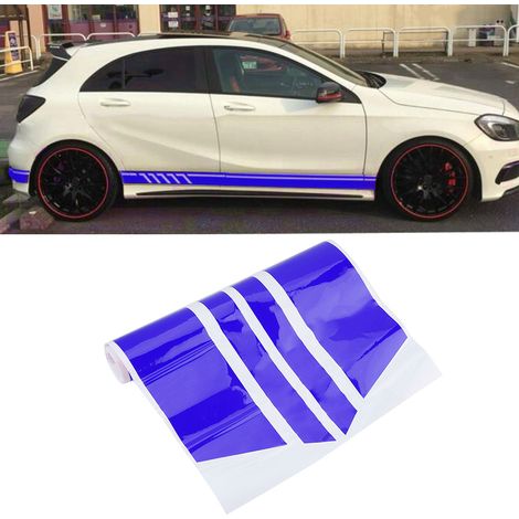 D-655 Bande Adhésive Vinyle Universelle pour Bas de Caisse Latéral Auto, Déco Autocollant DIY Accessoire Voiture Bleu (1/5)