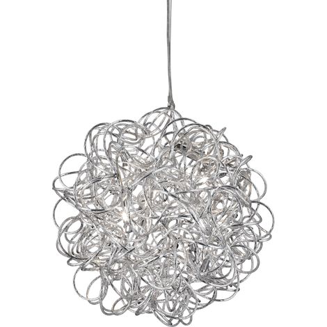 Searchlight Scribble - Suspension de plafond à ruban à 6 ampoules, chrome, ampoule G4 (1/3)