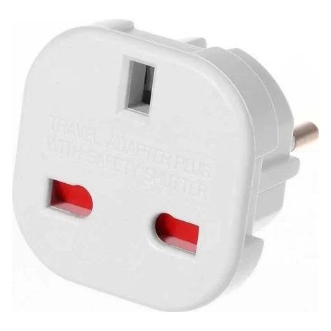 2x Câble adaptateur de prise UK vers prise européenne (Blanc)