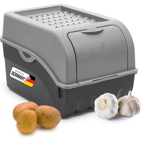 Boîte rangement pommes de terre 5 L grise empilable