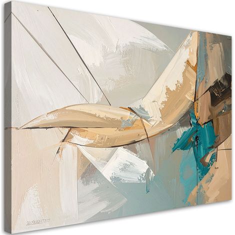 Leinwandbild Abstrakt in Beige und Türkis 30x20 (1/5)