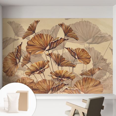 Carta Da Parati Non Tessuto - Con Colla Inclusa per Camera da Letto - Facile da Applica - Motivo decorativo eleganza autunnale 152x104 cm (1/5)