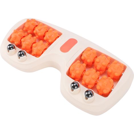 Appareil de massage des pieds, rouleau plantaire double, outil d'acupression portable pour la maison et le bureau, orange (1/5)