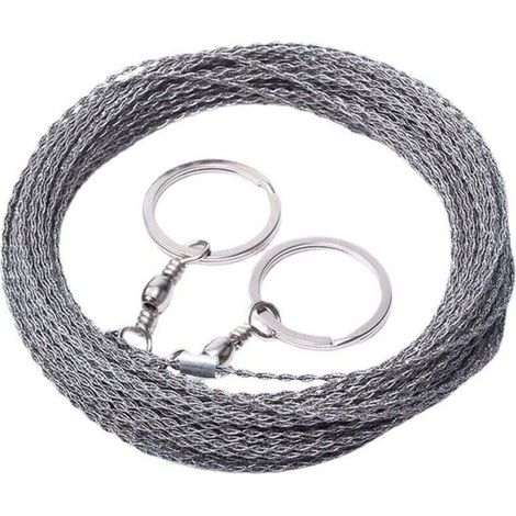 Scie à fil extérieure de 10 mètres de long, câble de survie pour scie à fil, corde de coupe de fil de tronçonneuse en acier inoxydable épaissi (1/4)