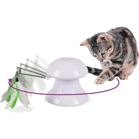 Jouet 2 en 1 avec plume et pointeur lumineux pour chat. - animallparadise (1/5)