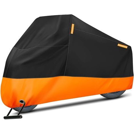 Funda impermeable para motocicleta, funda protectora para interiores y exteriores, protección contra la lluvia, el polvo y los rayos UV de 210D, funda para motocicleta, scooter y moto de invierno y ve (1/4)