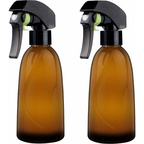 2 bouteilles de pulvérisation ambrées en PET vides, récipient rechargeable de 7 oz pour huiles essentielles, produits de nettoyage ou aromathérapie pour la maison, la coiffure, le jardin, pulvérisateu (1/5)