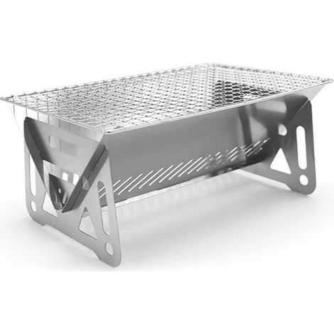 Réchaud de camping, réchaud de camping portable, mini barbecue au charbon de bois, poêle à bois en acier inoxydable, brasero de table pour le camping, les pique-niques, les barbecues, la randonnée, la (1/5)