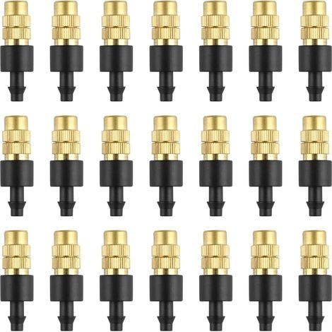 30 Pièces Buse de Pulvérisation en Laiton, Buse d'atomisation Réglable Cuivre d'Irrigation goutte 4/7mm Atomisation Micro Arroseur Jardin Refroidissement Équipement pour Pelouse Légumes Serre (1/5)