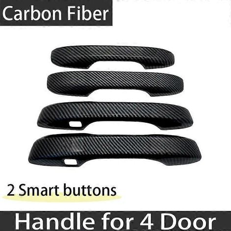 Accessoires de luxe pour Honda Civic 11e génération FE FL Berline 2022-2023 : poignées de porte extérieures en fibre de carbone, autocollants, accessoires de voiture, rénovation – 4 portes, 2 trous de (1/5)