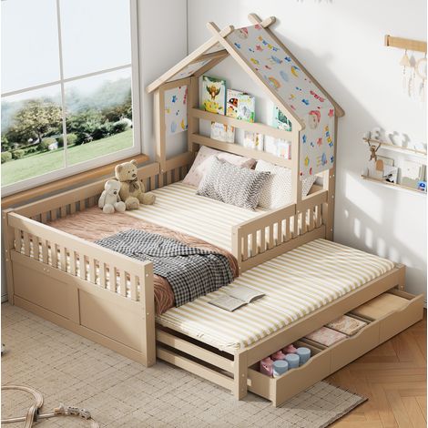 letto letto matrimoniale salvaspazio 140x200 con cassetti OKMYHOME