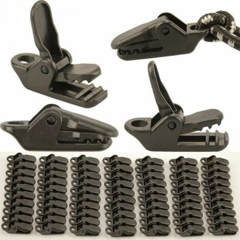 71pcs Clip de Fixation Bache Auvent, Clips de Verrouillage Clips de Bâche Clips Toile de Tente en Linoléum en Plastique pour Bache Auvent, Pinces à Bâche Tarp Clip Tent Clip (1/5)