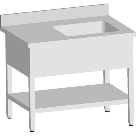 Plonge Inox avec 1 Bac de 400X400X250 MM - L2G