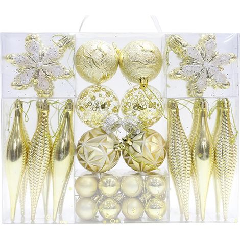 Boules De Décoration De Noël 40 Pièces Décoration Boule Festive  Ornement Ambiance De Noël Pour Table À Manger Ferme Salon Intérieur Extérieur Manteau Cheminée Porche Couronne Armoire (1/5)