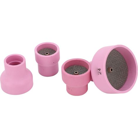 Kit di ugelli in ceramica per saldatura TIG, 12 ugelli n. 14, 16, 24 e 2,4 mm, diametro interno del foro centrale, colore rosa. (1/5)