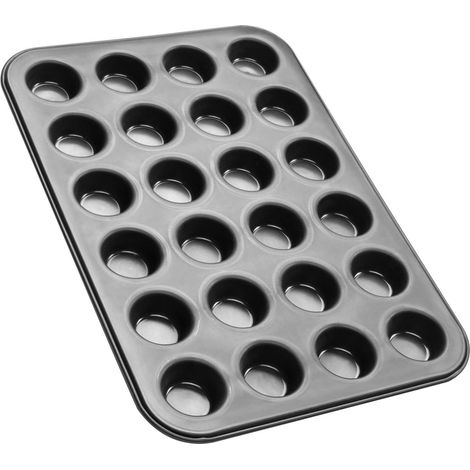Zenker Stampo Muffin/Cup Cake a 24 Impronte Ø4,5cm, Black Metallic, Rivestimento Antiaderente (Colore: Nero), quantità: 1 Pezzo (1/5)