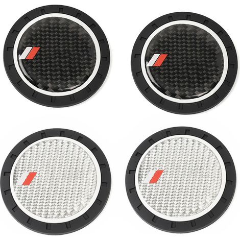 Car modification supplies, carbon fiber car cup holder, anti-slip mat, protective mat, epoxy resin cup pad - with label (TD label with white border). (1/4)
