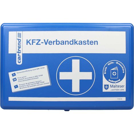 CARTREND 7700126 TROUSSE DE SECOURS CLASSIQUE LES MESURES D'URGENCE DE PREMIERS SECOURS SELON MALTESER, DIN 13164, BLEUE